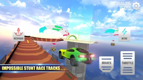 Gameplay screenshot from mega ramp car super car game for Android