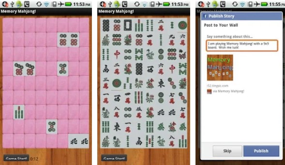 Gameplay screenshot from memory mahjong for Android