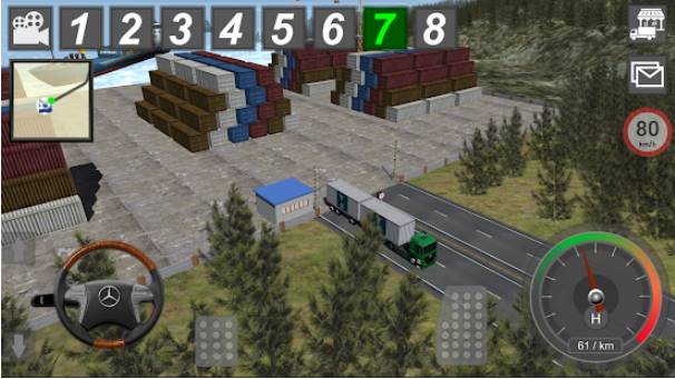 Gameplay screenshot from mercedes benz truck simulator for Android