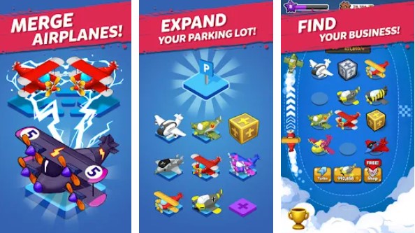 Gameplay screenshot from merge airplane cute plane merger for Android