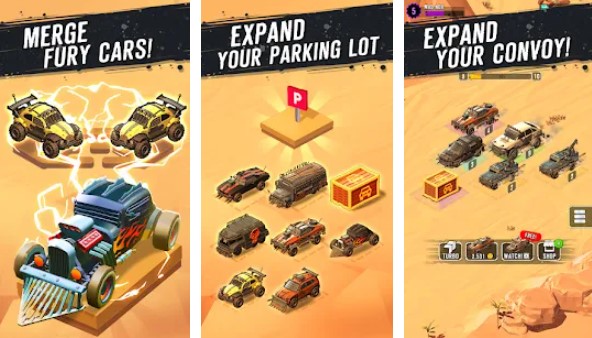 Gameplay screenshot from merge apocalypse fury cars for Android