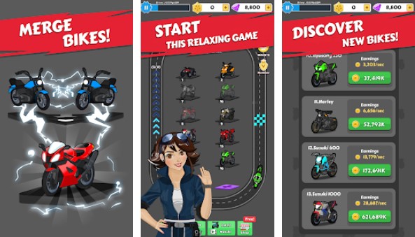Gameplay screenshot from merge bike game for Android