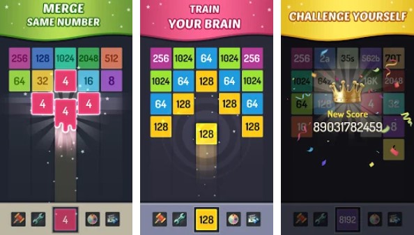 Gameplay screenshot from merge block 2048 puzzle for Android