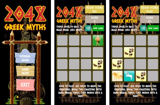 Gameplay screenshot from merge block puzzle 2048 greek myths for Android