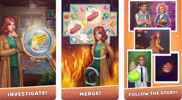 Gameplay screenshot from merge detective story for Android
