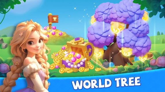 Gameplay screenshot from merge forest sky island saga for Android