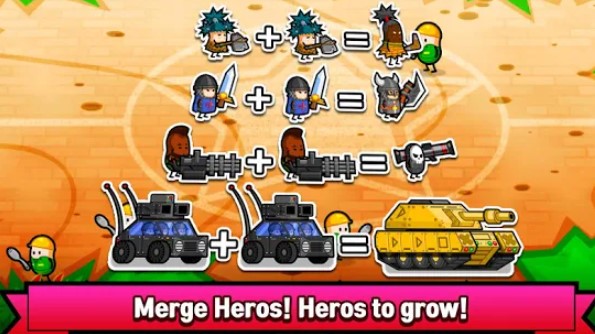 Gameplay screenshot from merge heroes battle begin evolve vip for Android