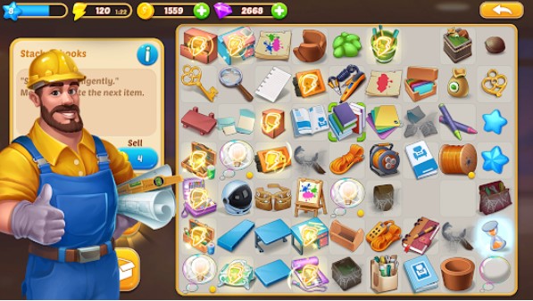 Gameplay screenshot from merge home design dream decor mansion for Android