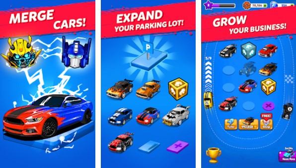 Gameplay screenshot from merge muscle car classic american cars merger for Android