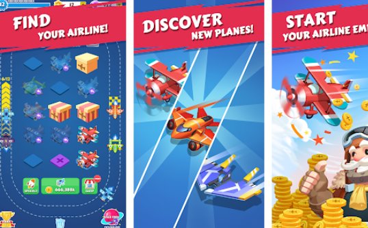 Gameplay screenshot from merge plane click and idle tycoon for Android