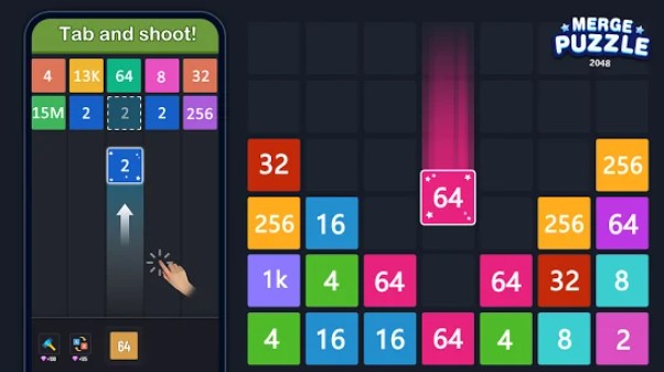Gameplay screenshot from merge puzzle mod for Android