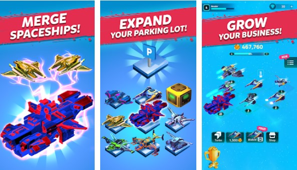 Gameplay screenshot from merge space ships cyber future merger 3d for Android