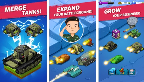 Gameplay screenshot from merge tanks awesome tank idle merger for Android