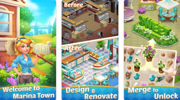 merge town decor mansion MOD APK Android