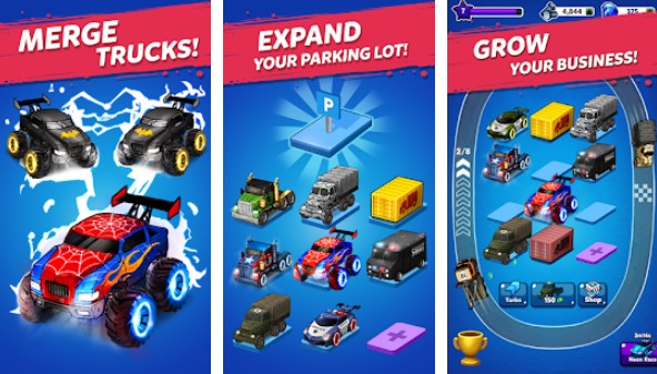 Gameplay screenshot from merge truck monster truck evolution merger game for Android