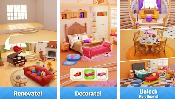Gameplay screenshot from mergedom home design for Android