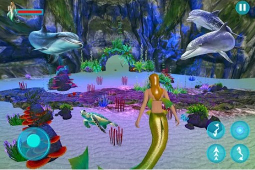 Gameplay screenshot from mermaid adventure simulator beach and sea survival for Android
