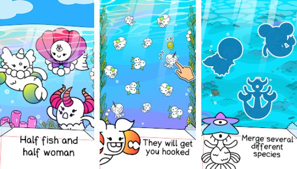 Gameplay screenshot from mermaid evolution create mutant mermaids for Android