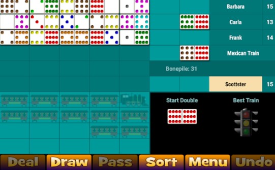 Gameplay screenshot from mexican train dominoes 2 for Android