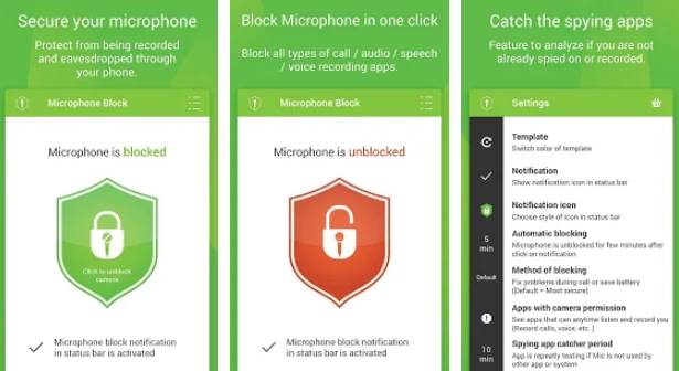 Gameplay screenshot from microphone block anti spyware for Android