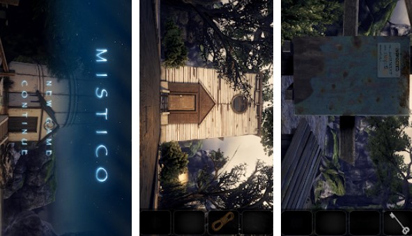 Gameplay screenshot from mistico 1st person point and click puzzle adventure for Android
