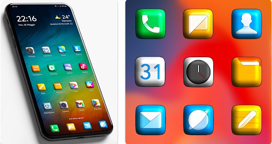 Gameplay screenshot from miui 3d icon pack for Android