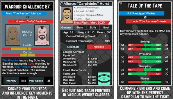 Gameplay screenshot from mma manager free for Android