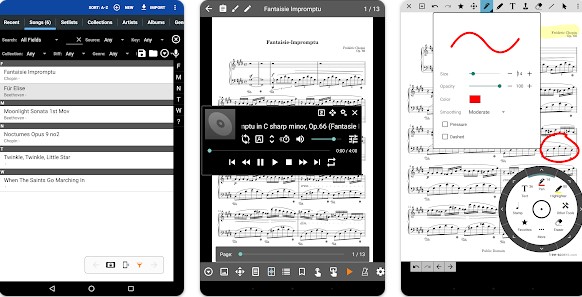 Gameplay screenshot from mobilesheets trial for Android