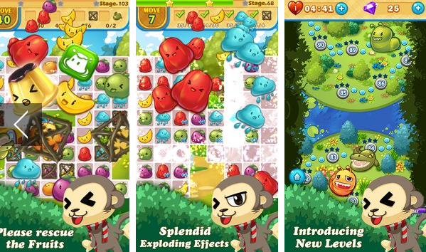 Gameplay screenshot from monkey fruits crush for Android