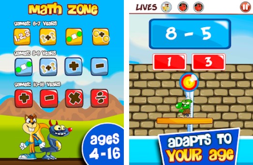 Gameplay screenshot from monster numbers full version math games for kids for Android