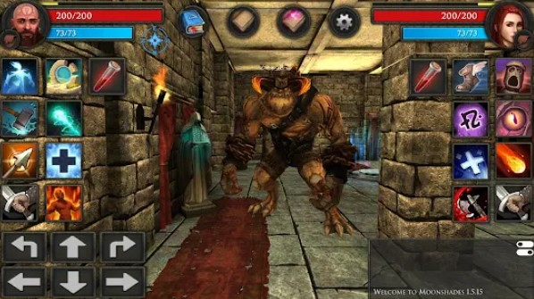 Gameplay screenshot from moonshades dungeon crawler offline rpg quest for Android