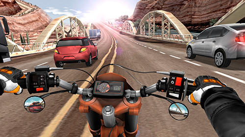 Gameplay screenshot from moto rider in traffic for Android