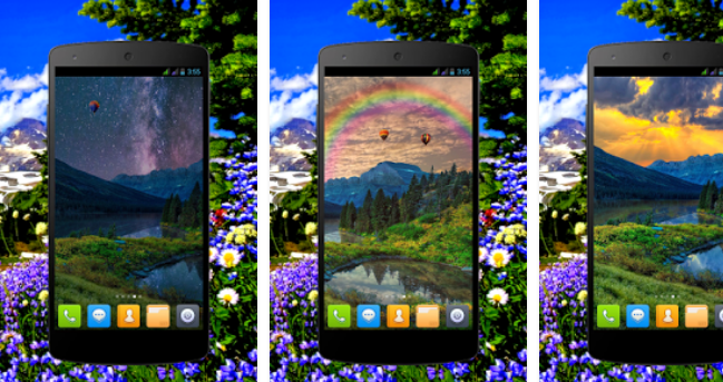 Gameplay screenshot from mountain spring pro live wallpaper for Android