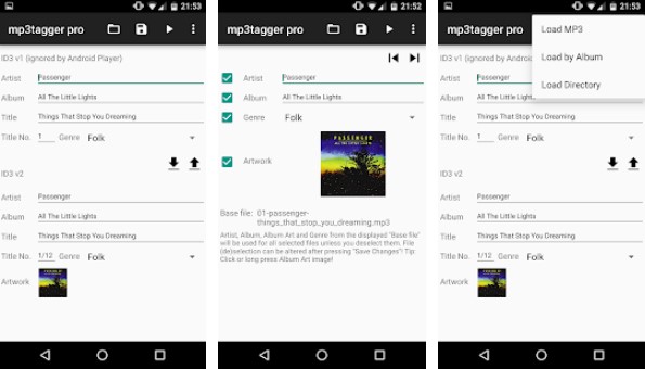 Gameplay screenshot from mp3tagger pro for Android