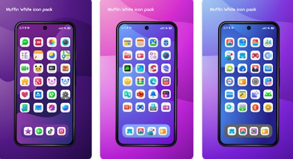 muffin paquete de iconos blancos MOD APK Android