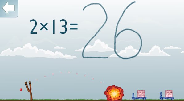 Gameplay screenshot from multiplication math game for Android