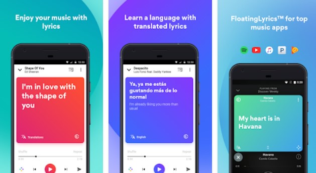 Gameplay screenshot from musixmatch lyrics for your music for Android
