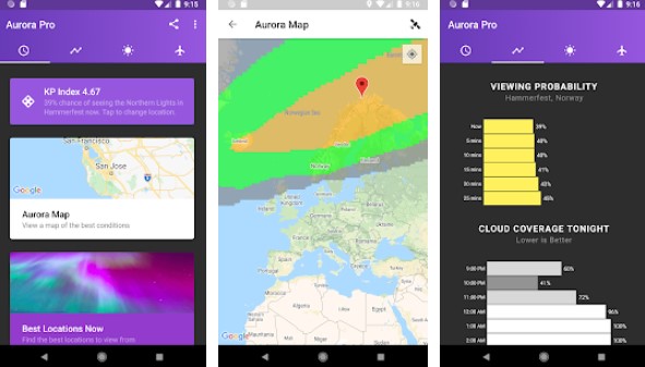meine Aurora-Vorhersage pro Aurora Borealis-Warnungen APK Android