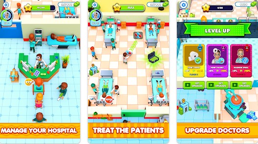 Gameplay screenshot from my doctor idle hospital game for Android