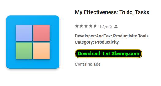 my effectiveness to do tasks