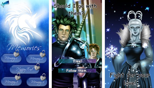 Gameplay screenshot from my hero s love cronos interactive visual novel for Android