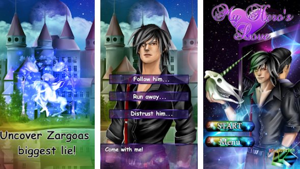 Gameplay screenshot from my hero s love horax otome game for Android