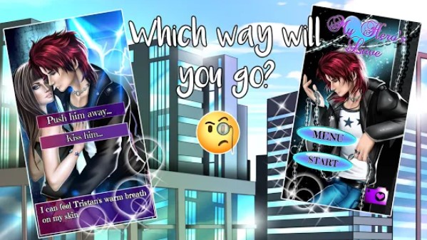 Gameplay screenshot from my hero s love tristan virtual boyfriend for Android