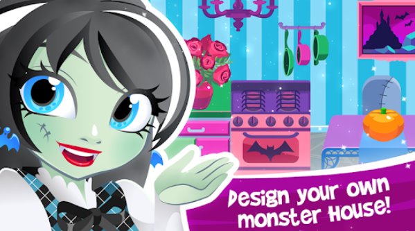 Gameplay screenshot from my monster house make beautiful dollhouses for Android