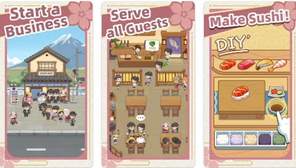 Gameplay screenshot from my sushi story for Android