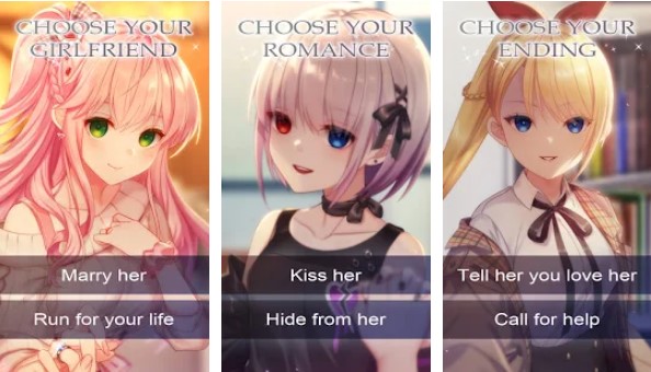 Gameplay screenshot from my sweet stalker sexy yandere anime dating sim for Android