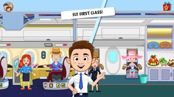 my town airport free airplane games for kids  APK Android