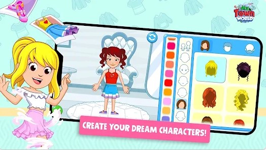 Gameplay screenshot from my town world mega doll city for Android