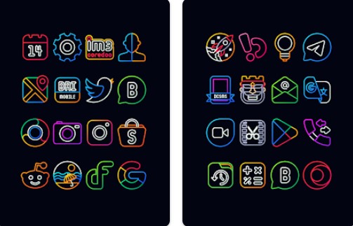 Gameplay screenshot from nambula lines icon pack for Android