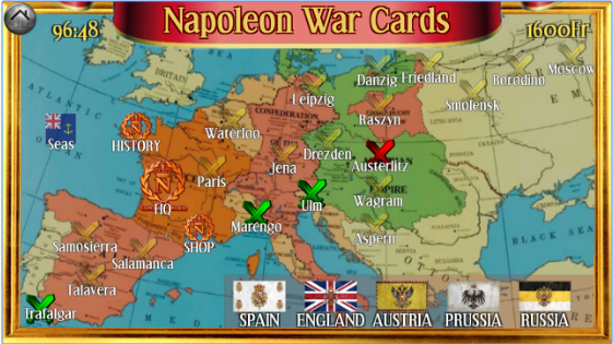 cartões de guerra Napoleão